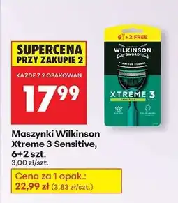 Biedronka Maszynki Wilkinson Xtreme 3 Sensitive, 6+2 szt oferta