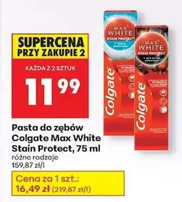 Biedronka Pasta do zębów Colgate Max White Stain Protect, 75 ml oferta