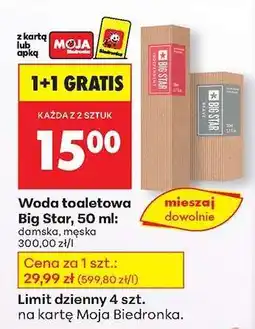 Biedronka Woda toaletowa Big Star 50 ml oferta