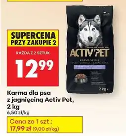 Biedronka Karma dla psa z jagnięciną Activ Pet 2 kg oferta