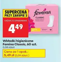 Biedronka Wkładki higieniczne Femina Classic , 60 szt oferta