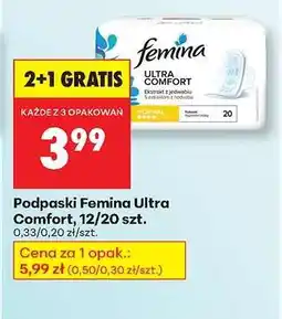 Biedronka Podpaski Femina Ultra Comfort, 12/20 szt oferta