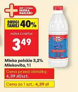 Biedronka Mleko polskie 3,2% Mlekovita, 1l oferta