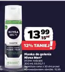 Netto Pianka do golenia natychmiastowa ochrona Nivea Men Sensitive oferta