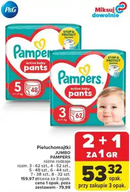 Carrefour Pieluchomajtki JUMBO Pampers oferta