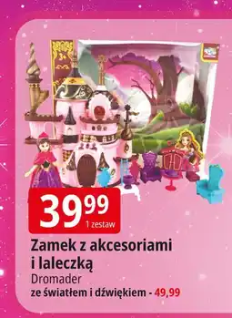 E.Leclerc Zamek z akcesoriami i laleczką, ze światłem dźwiękiem Dromader oferta