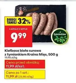 Biedronka Kiełbasa biała surowa z tymiankiem Kraina Mięs oferta
