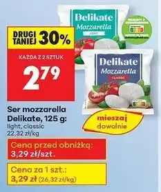 Biedronka Ser mozzarella light Delikate oferta