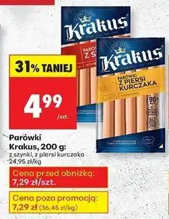 Biedronka Parówki z piersi kurczaka Krakus Animex oferta