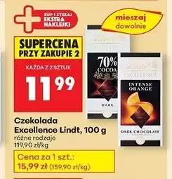 Biedronka Czekolada 70% cocoa Lindt Excellence oferta