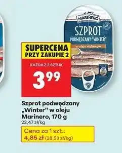 Biedronka Szprot podwędzany winter w oleju roślinnym Marinero oferta