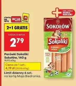 Biedronka Parówki Sokołów Sokoliki oferta