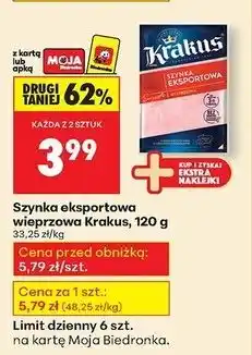 Biedronka Szynka eksportowa Krakus Animex oferta