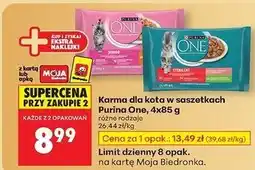 Biedronka Karma dla kota sterilcat łosoś z marchewką + indyk fasolą Purina One oferta