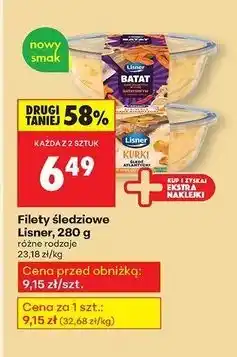 Biedronka Filety śledziowe w sosie śmietanowym z kurkami Lisner Smak Sezonu oferta