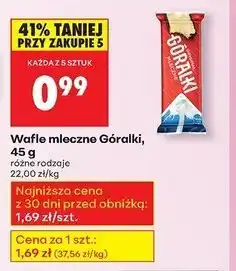 Biedronka Wafelek mleczny Góralki oferta