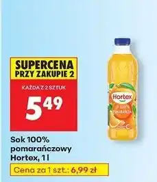 Biedronka Sok pomarańczowy Hortex oferta