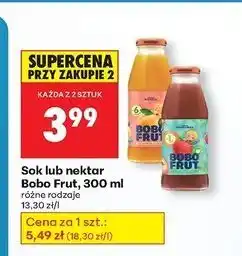 Biedronka Nektar jabłko i truskawka Bobo Frut oferta