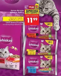 Biedronka Karma dla kota klasyczne posiłki w sosie Whiskas oferta