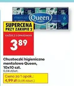 Biedronka Chusteczki higieniczne mentol Queen oferta