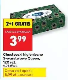 Biedronka Chusteczki higieniczne 3-warstwowe Queen oferta