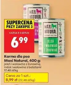 Biedronka Karma dla psa indyk i wołowina z batatami Maxi Natural oferta