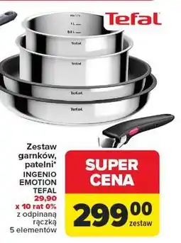 Carrefour Zestaw garnków ingenio emotion Tefal oferta
