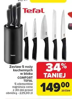 Carrefour Noże w bloku comfort Tefal oferta