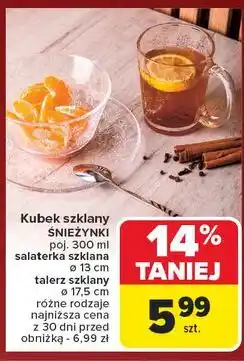 Carrefour Talerz szklany śnieżynki 17.5 cm oferta