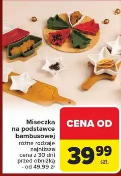 Carrefour Miseczka na podstawce bambusowej oferta