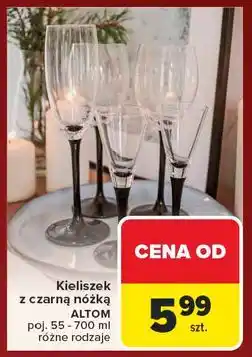 Carrefour Kieliszek do likieru na czarnej nóżce 55 ml Altom oferta