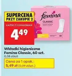 Biedronka Wkładki higieniczne normal Femina Classic oferta