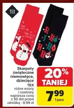 Carrefour Skarpety świąteczne niemowlęce Tex oferta