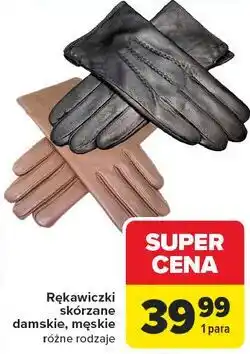 Carrefour Rękawiczki damskie skóra oferta