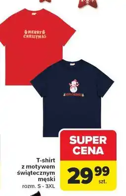 Carrefour T-shirt damski z nadrukiem świątecznym s-3xl oferta