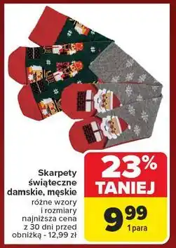 Carrefour Skarpetki świąteczne męskie oferta