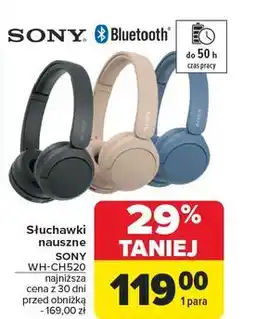 Carrefour Słuchawki wh-ch520 niebieskie Sony oferta