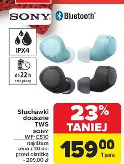 Carrefour Słuchawki wf-c510 niebieskie Sony oferta