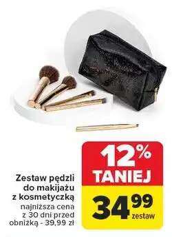 Carrefour Zestaw pędzli do makijażu z kosmetyczką oferta