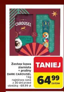 Carrefour Zestaw kawa ziarnista daily cup 1 kg + praliny Carousel oferta