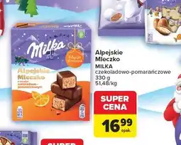 Carrefour Czekoladki czekoladowo-pomarańczowe Milka Alpejskie Mleczko oferta
