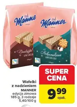 Carrefour Wafelki z nadzieniem cynamonowym Manner oferta