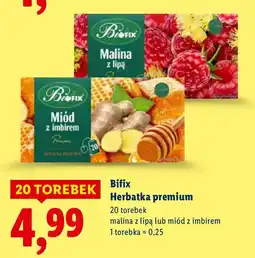 Lidl Herbatka Bifix premium malina z lipą oferta