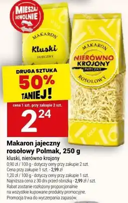 Twój Market Makaron jajeczny rosołowy Polmak, 250 g (kluski, niteczki i nitki krojone) oferta