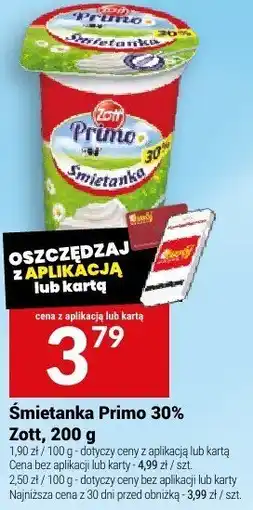 Twój Market Śmietanka Primo 30% Zott, 200 g oferta