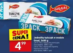 Twój Market Jednolity tuńczyk w wodzie Graal 3pack oferta