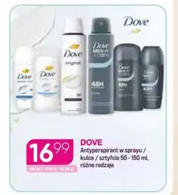 Koliber drogerie Dove antyperspirant w sprayu/kulce/sztyfcie oferta