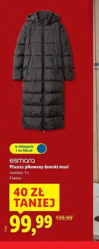 Lidl Płaszcz damski pikowany Esmara oferta