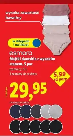 Lidl Majtki damskie wysoki stan s-l Esmara oferta