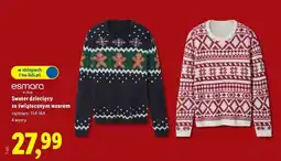 Lidl Sweter dziecięcy ze świątecznym wzorem 134-165 Esmara oferta